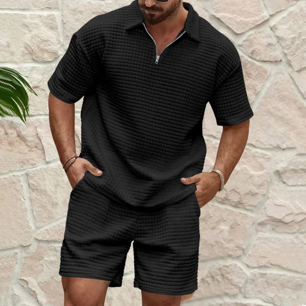 Tom Hollinger | Herren Sommer Set In Waffelstrick Mit Relaxed Fit