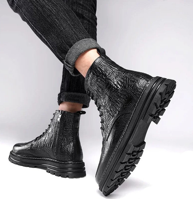 Tom Hollinger | Winterstiefel mit Krokodil-Prägung
