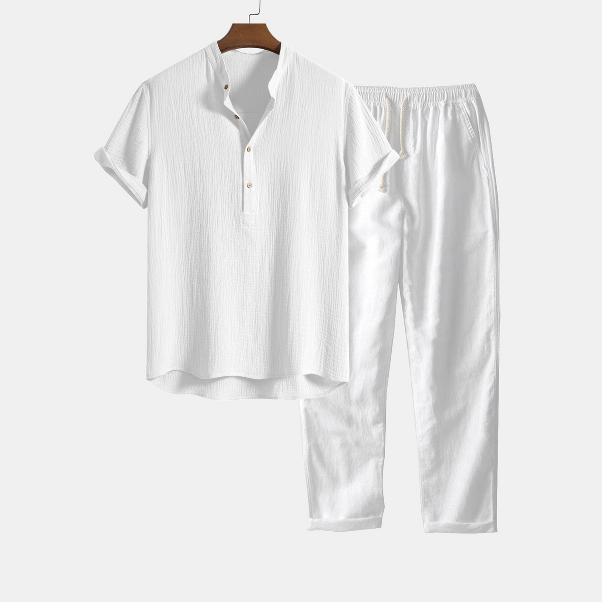 Tom Hollinger | Zerknittertes Baumwoll-Henley-Shirt