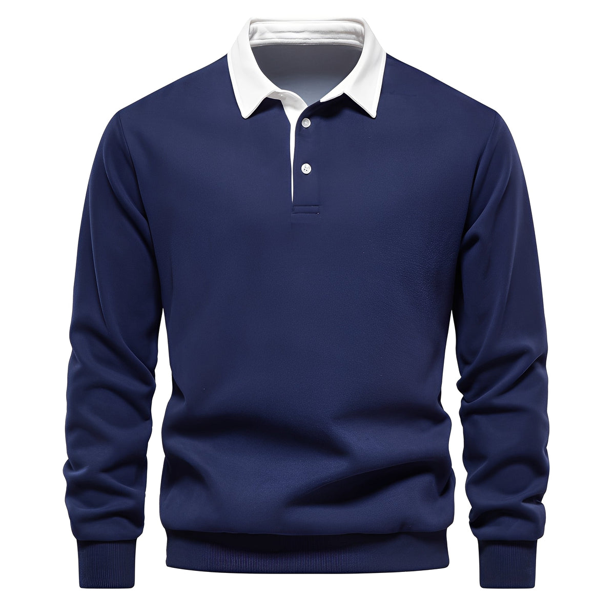 Herren Langarm-Poloshirt aus weichem, atmungsaktivem Stoff