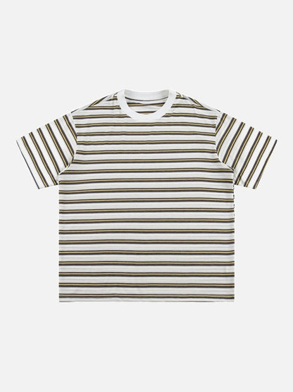 Tom Hollinger | Lässiges gestreiftes Strick-T-Shirt in Braun und Gold