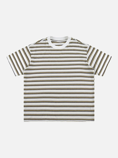 Tom Hollinger | Lässiges gestreiftes Strick-T-Shirt in Braun und Gold
