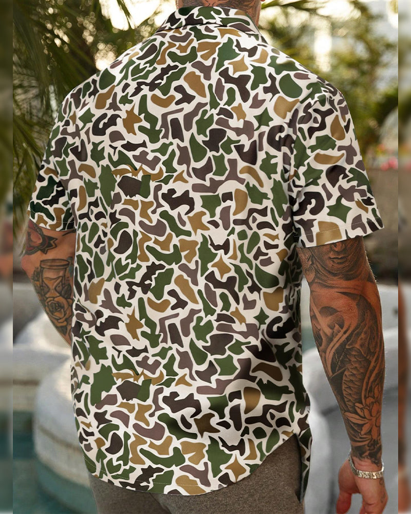 Tom Hollinger | Herren Kurzarmhemd Camouflage Regular Fit