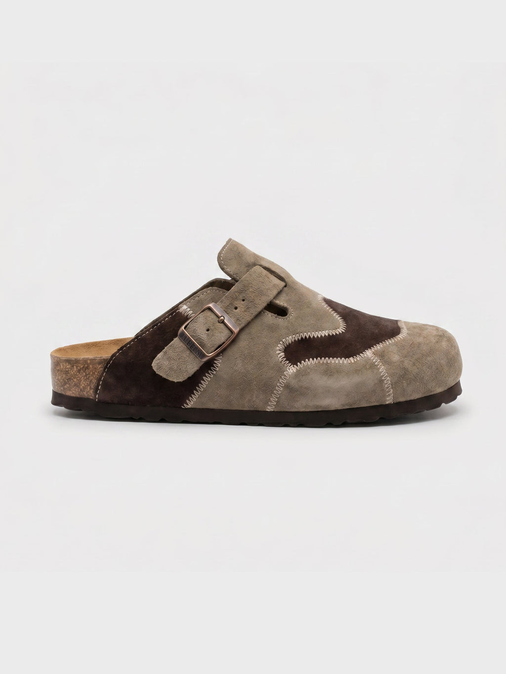 Tom Hollinger | Unisex Clogs Aus Veloursleder In Patchwork Beige