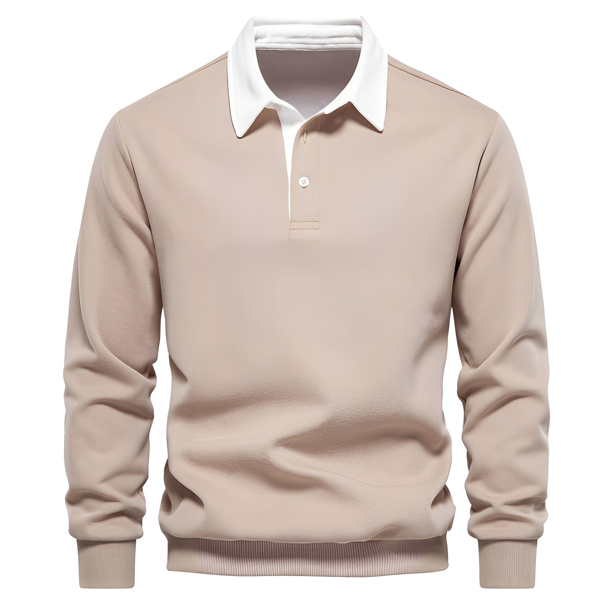 Herren Langarm-Poloshirt aus weichem, atmungsaktivem Stoff