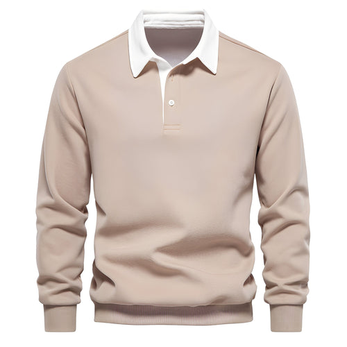 Herren Langarm-Poloshirt aus weichem, atmungsaktivem Stoff