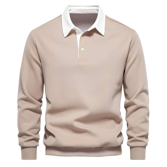 Herren Langarm-Poloshirt aus weichem, atmungsaktivem Stoff