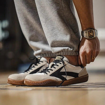 Tom Hollinger |  Herren Wildleder Stoff Retro Turnschuhe Braun