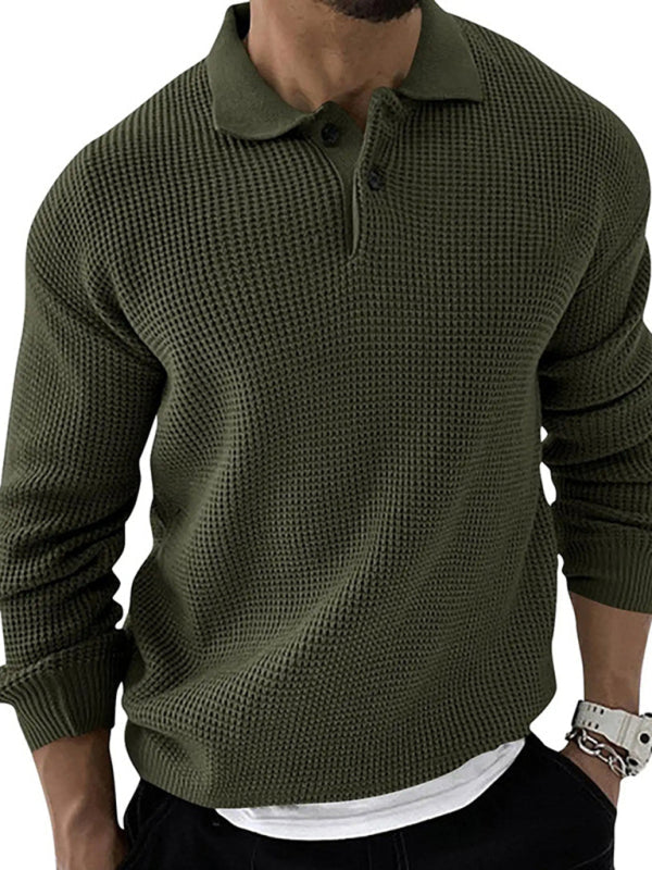 Tom Hollinger | Herren Urban Schlanker Schnitt Strickpullover mit Reverskragen