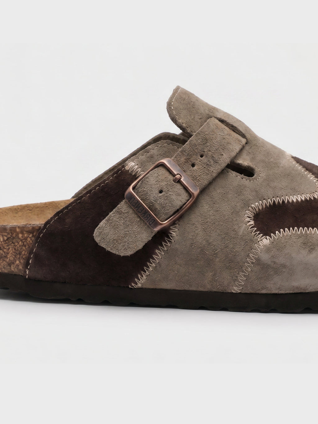 Tom Hollinger | Unisex Clogs Aus Veloursleder In Patchwork Beige