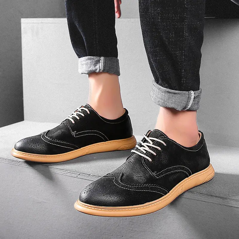 Tom Hollinger | Herren atmungsaktive Oxford Schnürschuhe für Freizeit und Business
