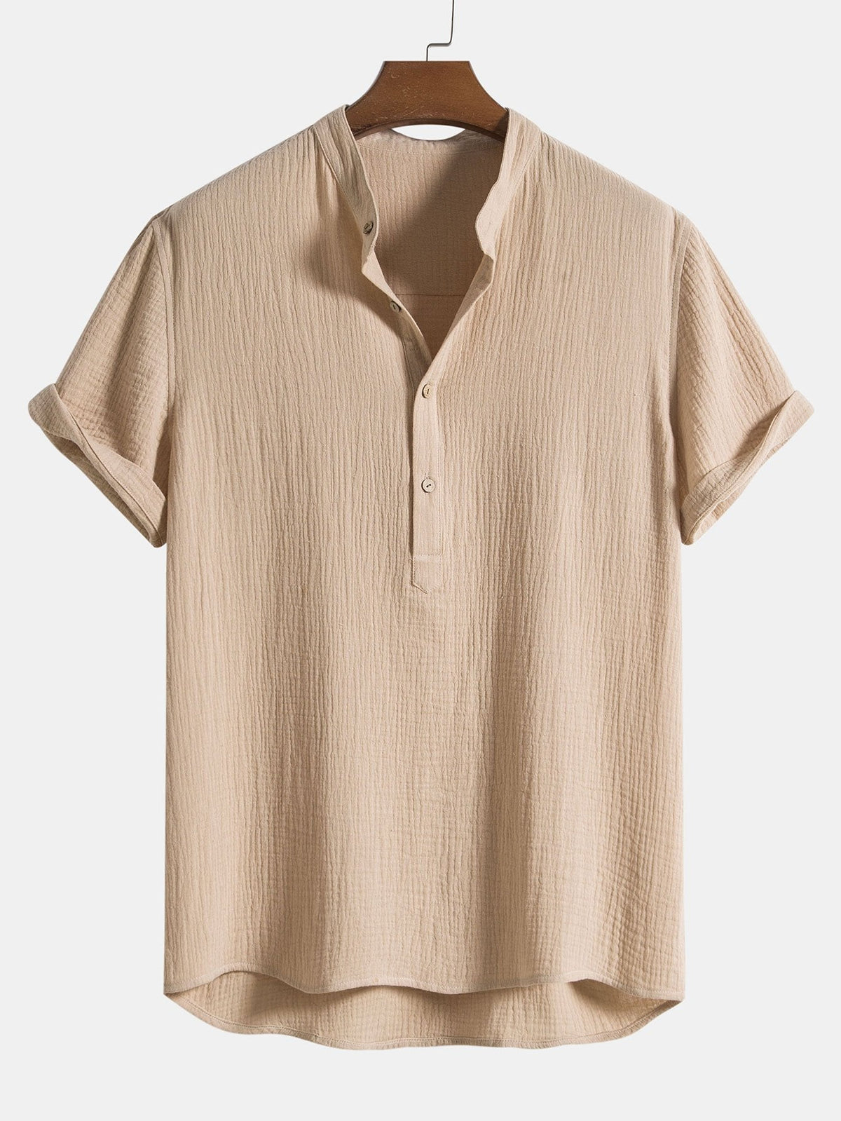 Tom Hollinger | Zerknittertes Baumwoll-Henley-Shirt