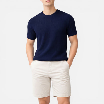 Tom Hollinger | Herren Rippstrick Slim Fit Leichtes T-Shirt