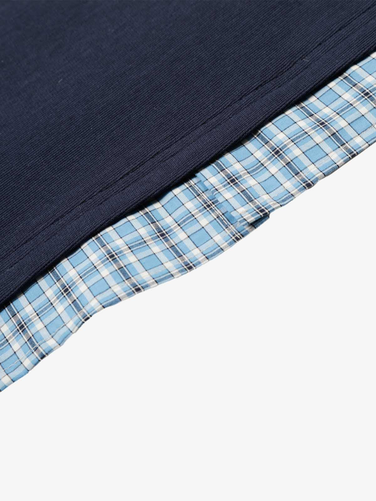 Baumwoll-Piqué-Poloshirt mit kariertem Kontrastkragen und -manschetten