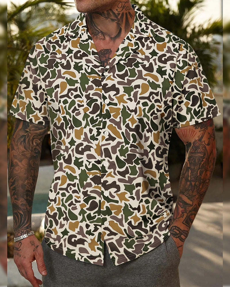 Tom Hollinger | Herren Kurzarmhemd Camouflage Regular Fit