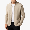 Tom Hollinger | Herren Strickcardigan mit Stehkragen und aufgesetzten Taschen