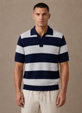 Tom Hollinger | Herren gestreiftes atmungsaktives Baumwoll-Poloshirt