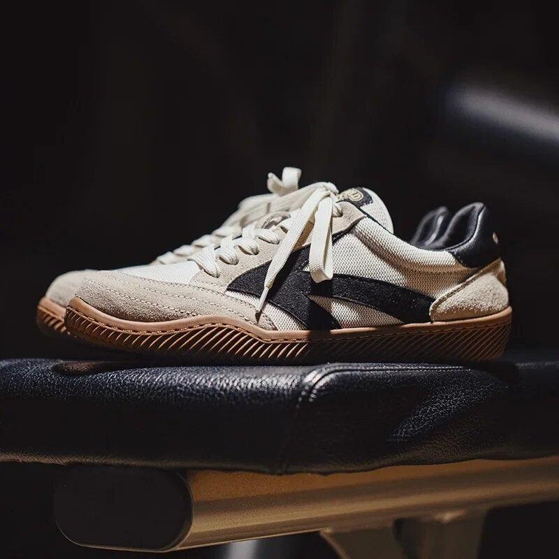 Tom Hollinger |  Herren Wildleder Stoff Retro Turnschuhe Braun