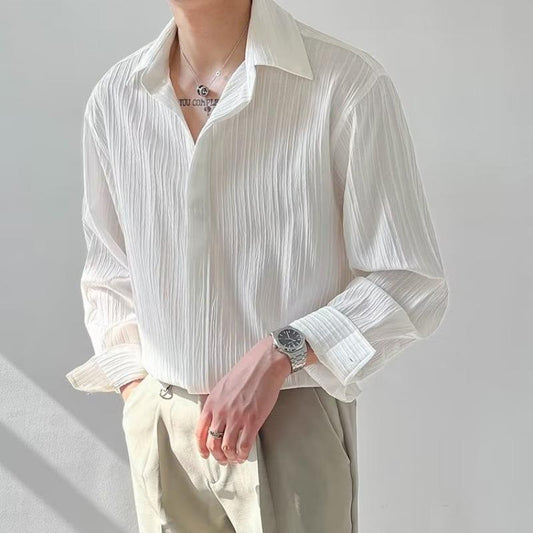 Tom Hollinger | Langarmshirt aus crinkle Stoff