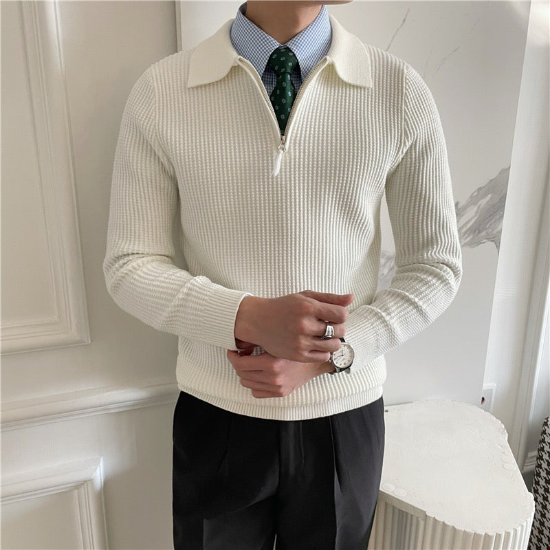 Tom Hollinger | Herren Strickpullover Mit Halbzip Aus Baumwolle