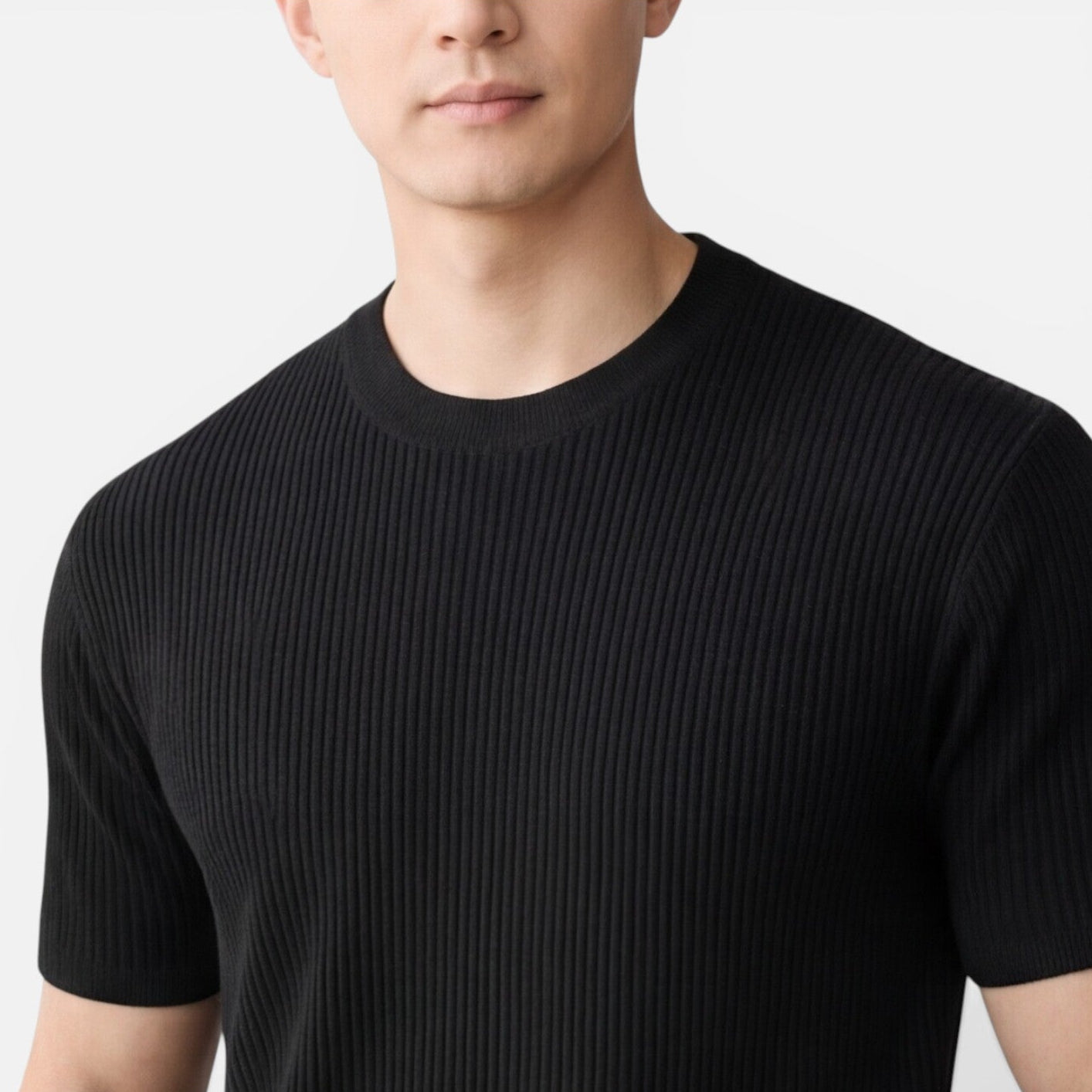 Tom Hollinger | Herren Rippstrick Slim Fit Leichtes T-Shirt