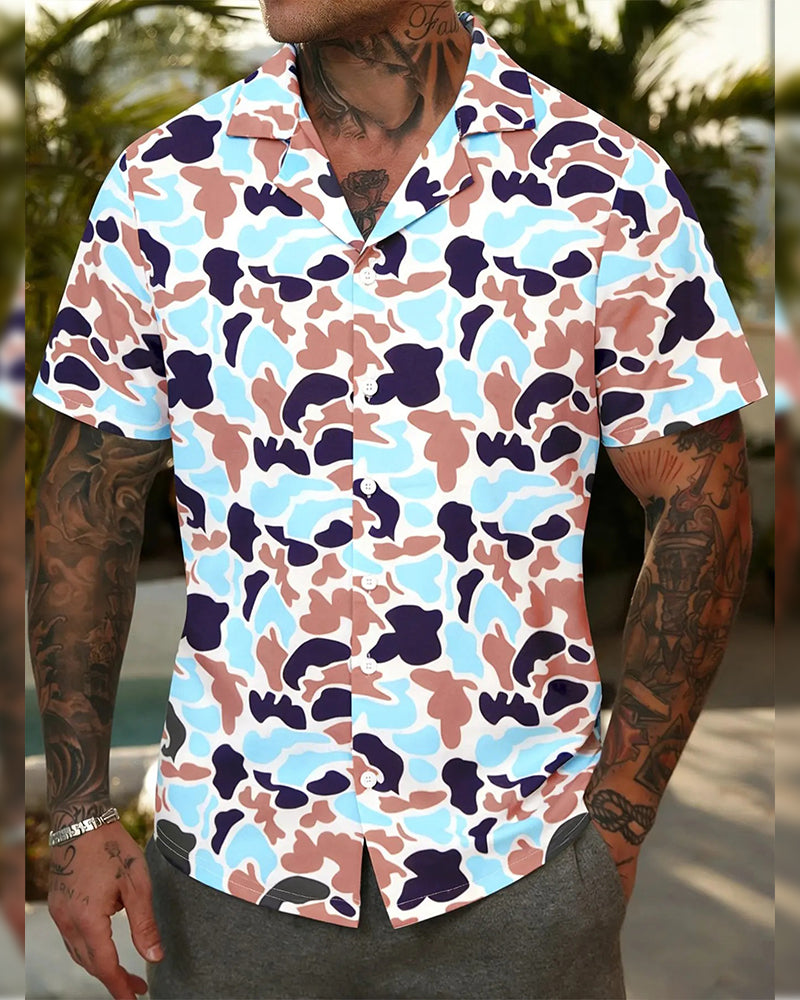 Tom Hollinger | Herren Kurzarmhemd Camouflage Regular Fit