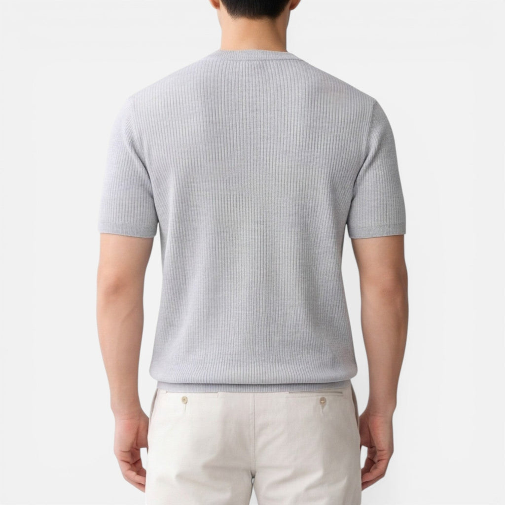 Tom Hollinger | Herren Rippstrick Slim Fit Leichtes T-Shirt