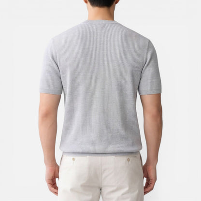 Tom Hollinger | Herren Rippstrick Slim Fit Leichtes T-Shirt