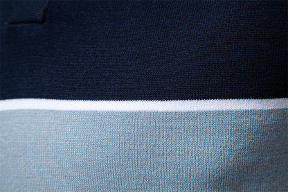 Tom Hollinger | Herren Poloshirt mit V-Ausschnitt, kurzärmelig, zweifarbig, mit Rippbündchen