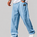 Herren Leinenhose Mit Weitem Bein Und Lockerer Passform