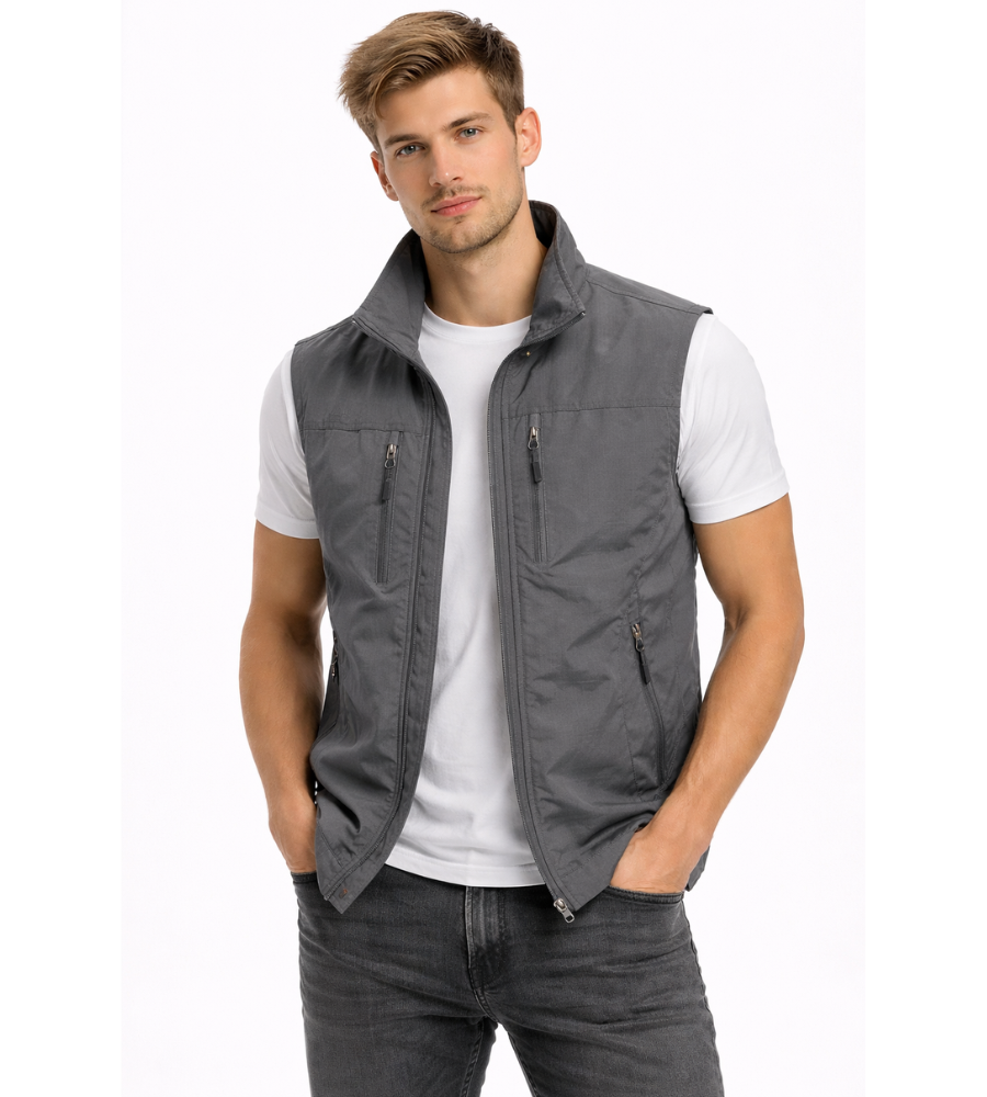Tom Hollinger | Herren Outdoor Weste Mit Reißverschluss Und Stehkragen