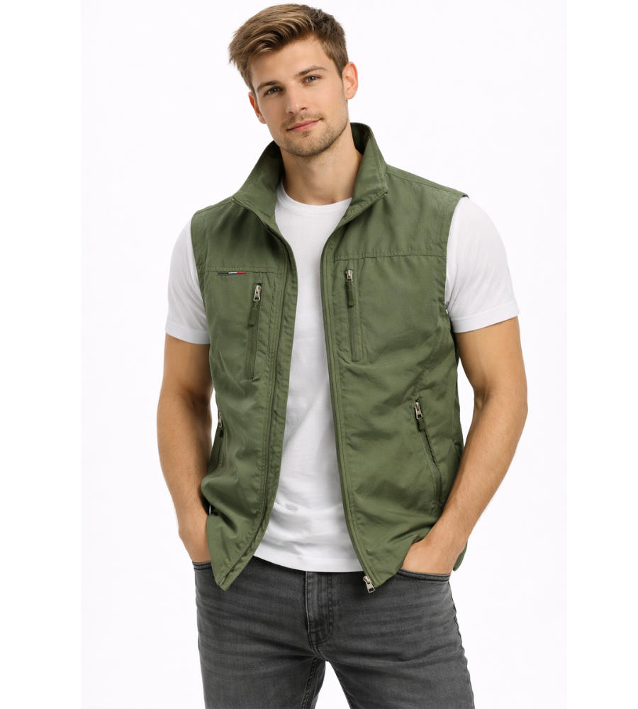 Tom Hollinger | Herren Outdoor Weste Mit Reißverschluss Und Stehkragen