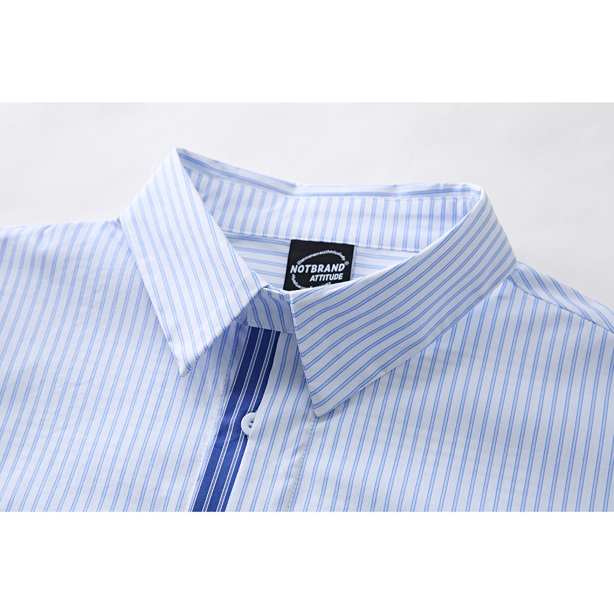 Herren Gestreiftes Kurzarmhemd Mit Relaxed Fit Blau