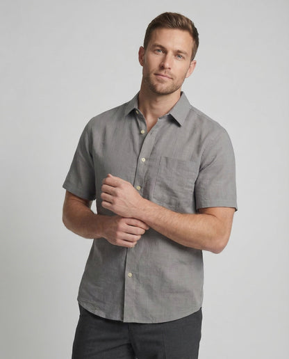 Tom Hollinger | Herren Kurzarmhemd Aus Leinenmischung Mit Relaxed Fit