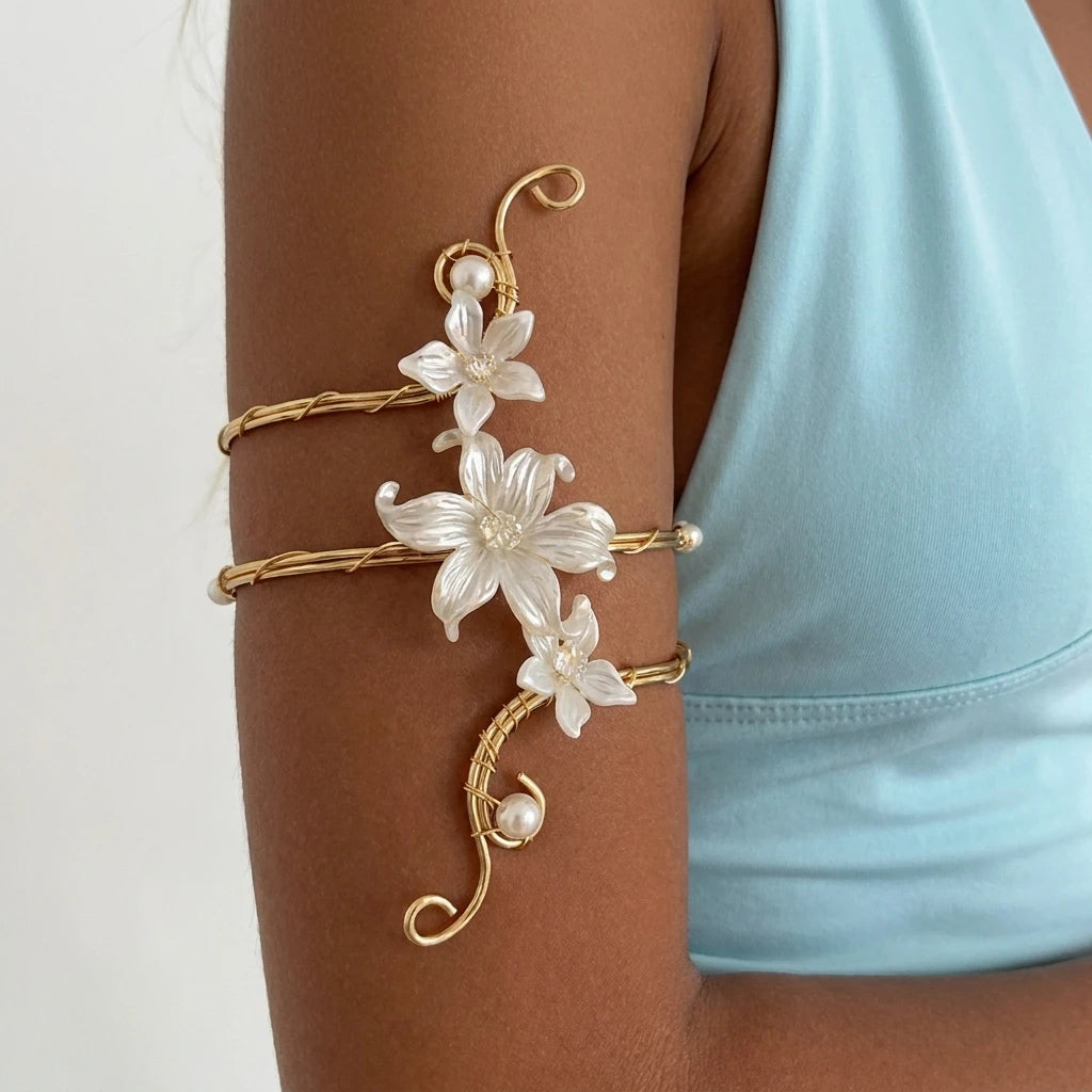 Boho Floral Wire Upper Arm Cuff