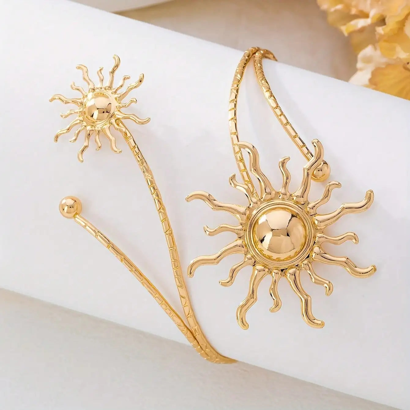 Gold Plated Sun Arm Cuff