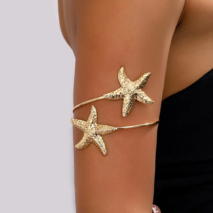 Bohemian Metal Starfish Open Arm Bracelet