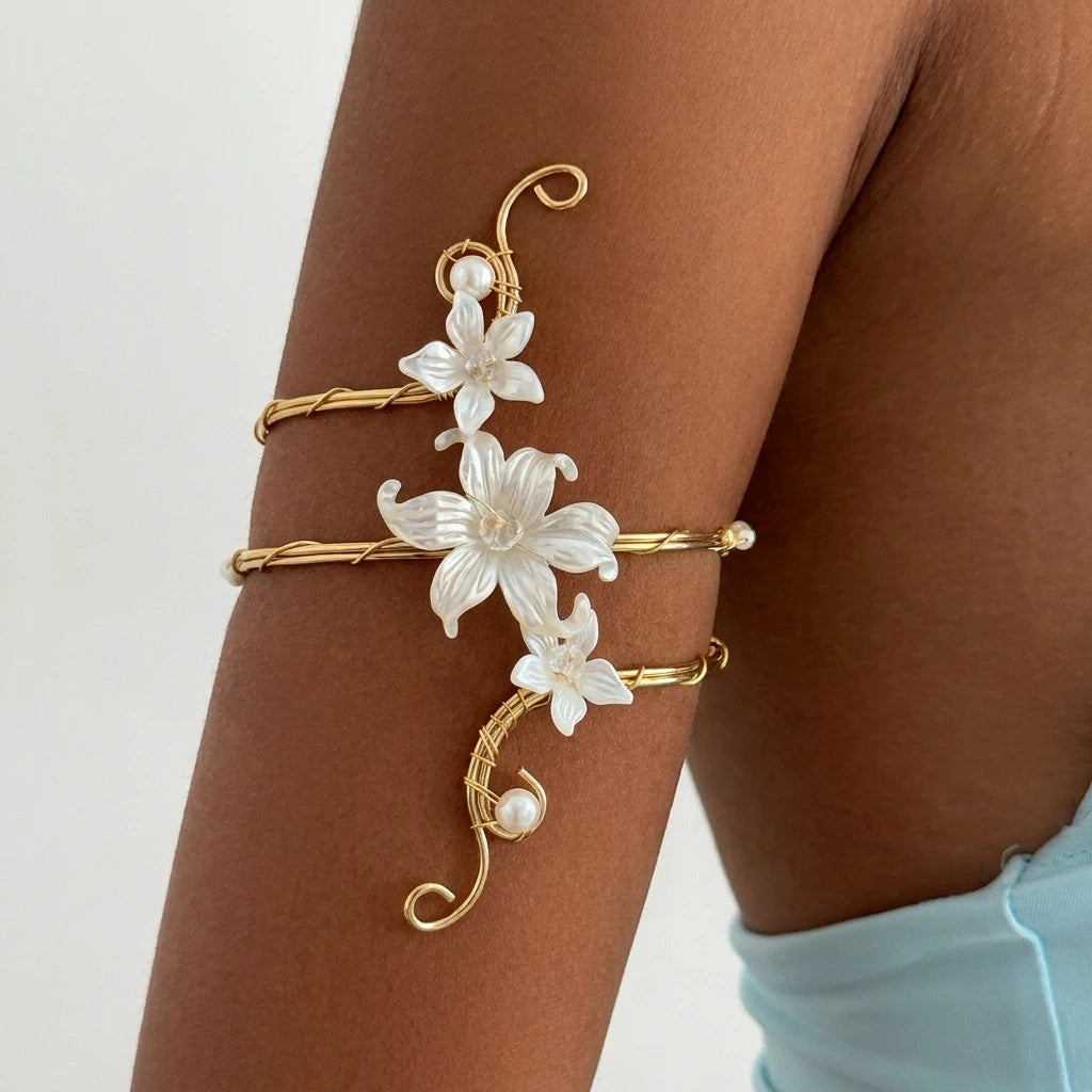 Boho Floral Wire Upper Arm Cuff