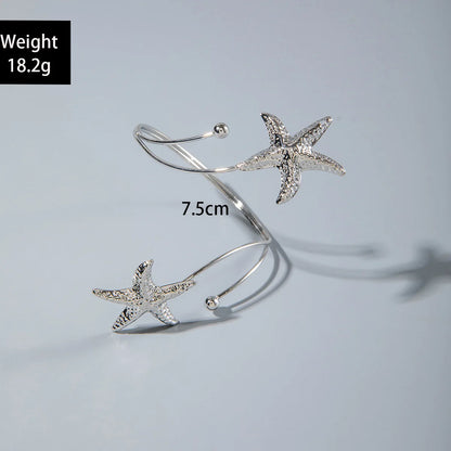 Bohemian Metal Starfish Open Arm Bracelet