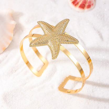 Bohemian Metal Starfish Open Arm Bracelet