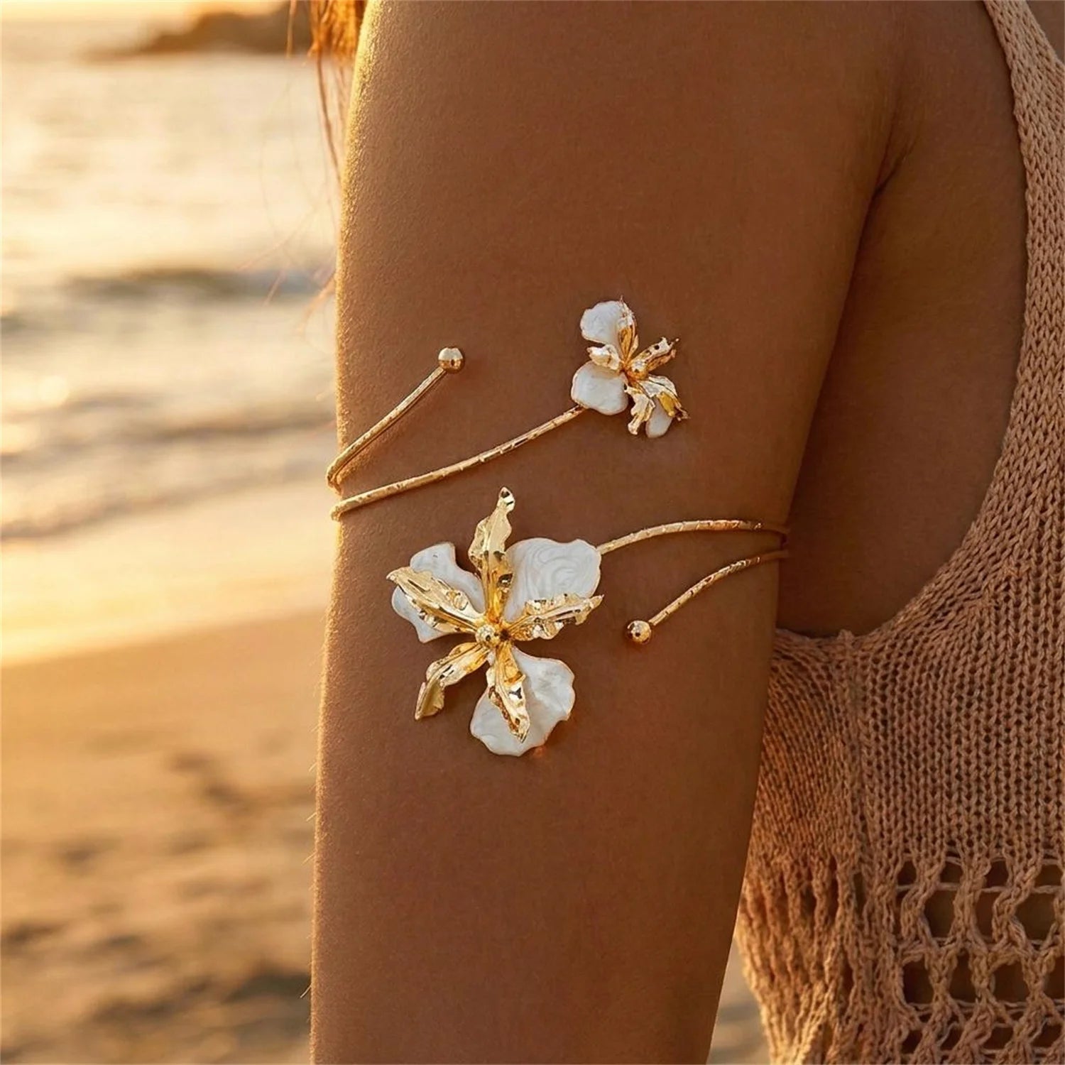 Boho Floral Wire Upper Arm Cuff