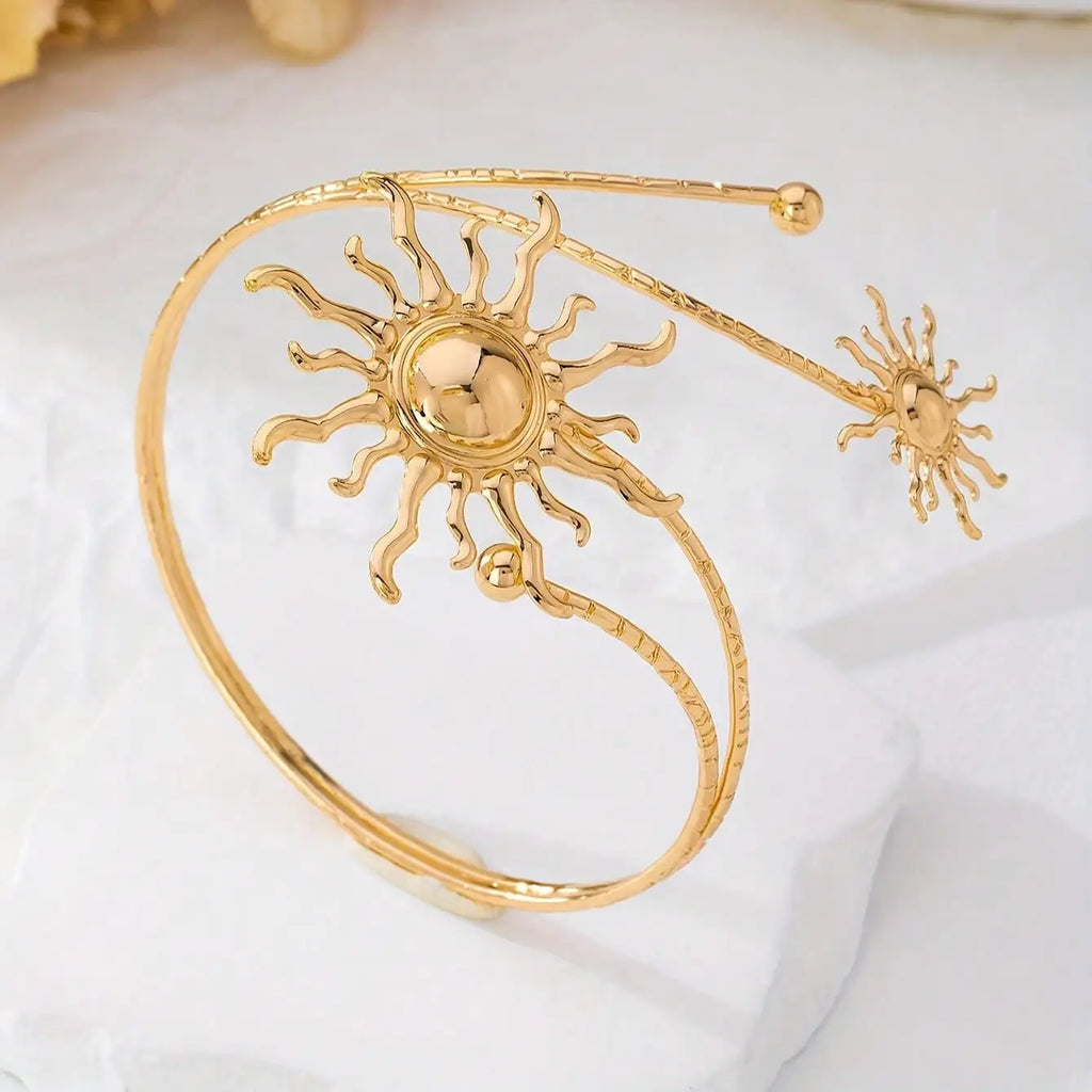 Gold Plated Sun Arm Cuff