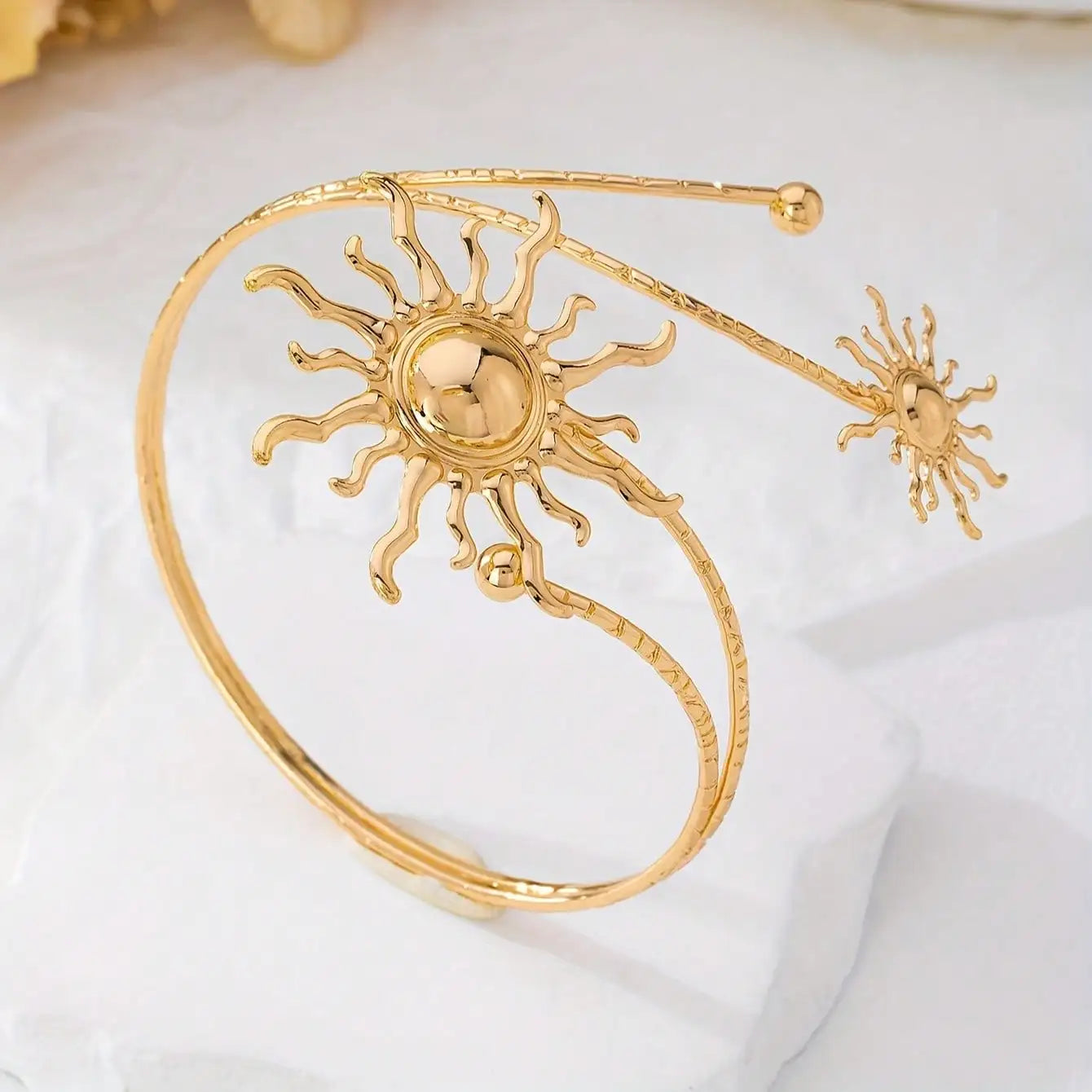 Gold Plated Sun Arm Cuff