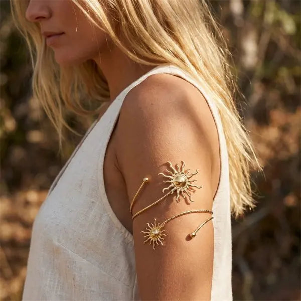 Bohemian Enamel Flower Cuff