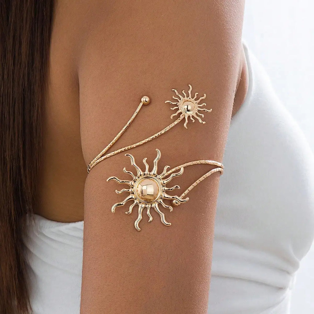 Gold Plated Sun Arm Cuff