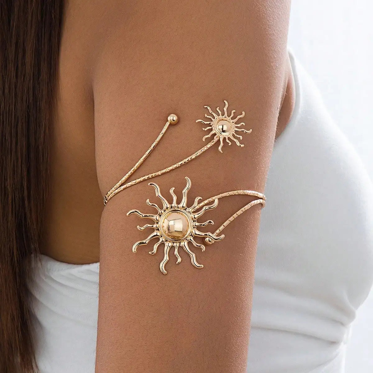 Gold Plated Sun Arm Cuff