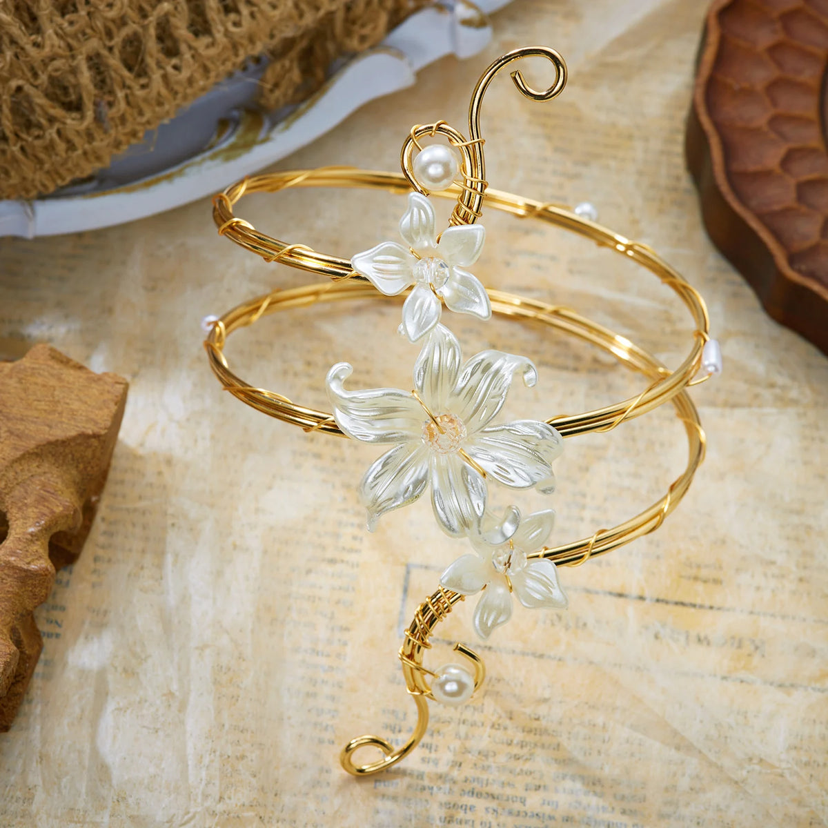 Boho Floral Wire Upper Arm Cuff