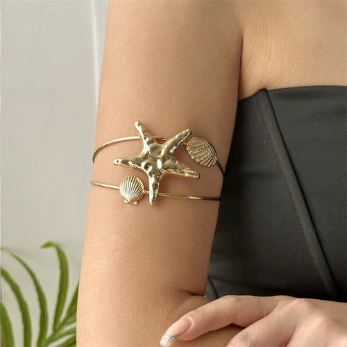 Bohemian Gold Color Starfish Arm Cuff