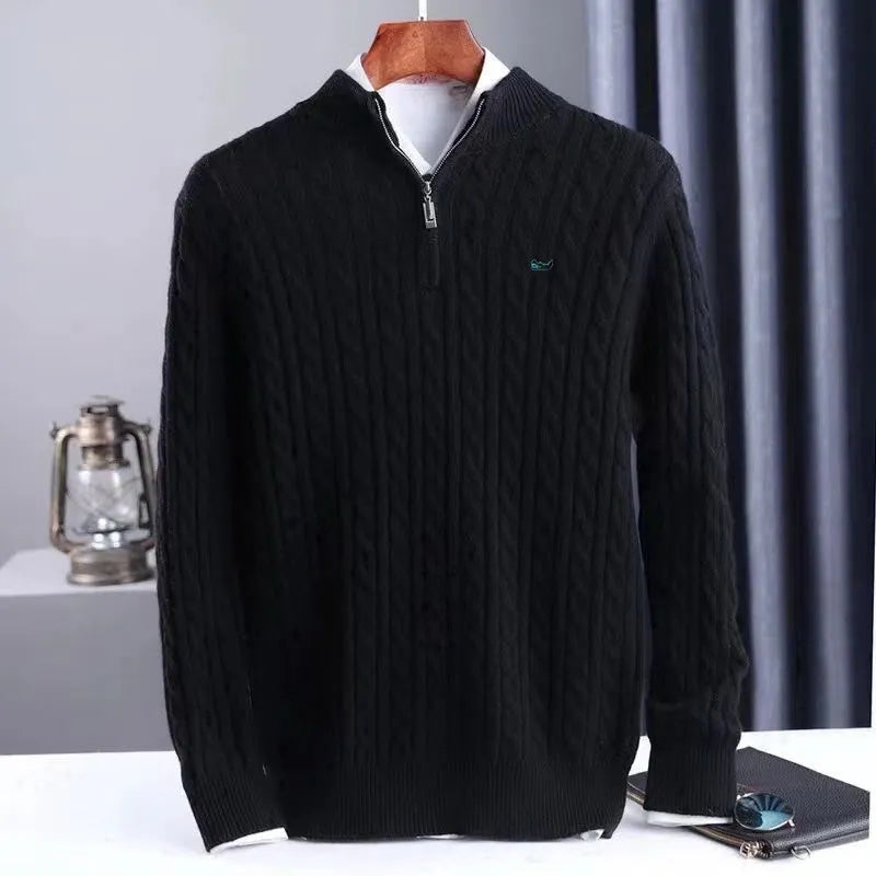 Tom Hollinger | Halbhoher Kragen Reißverschluss Strickpullover