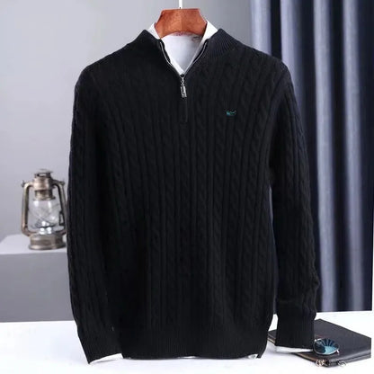 Tom Hollinger | Halbhoher Kragen Reißverschluss Strickpullover